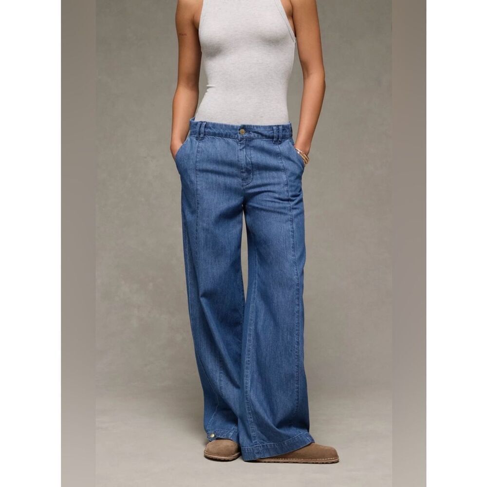 American Eagle Convertible Trouser Jeans Wide Leg Denim 000S